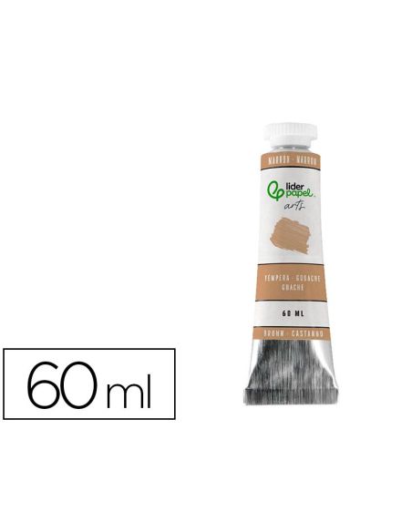 Pintura Gouache/Tempera Liderpapel Tubo De Aluminio De 60 Ml Color Marron