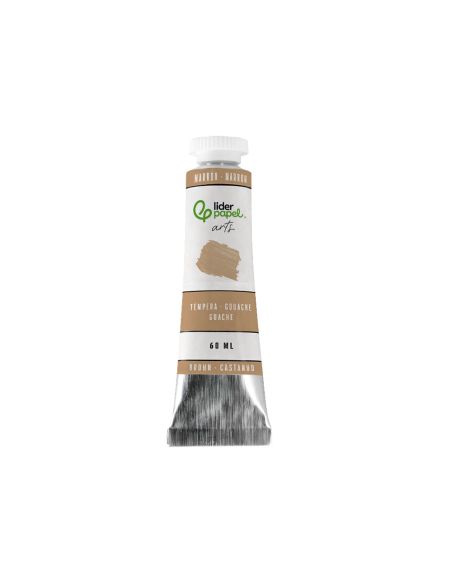 Pintura Gouache/Tempera Liderpapel Tubo De Aluminio De 60 Ml Color Marron