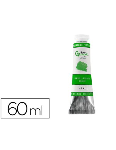 Pintura Gouache/Tempera Liderpapel Tubo De Aluminio De 60 Ml Color Verde Permanente