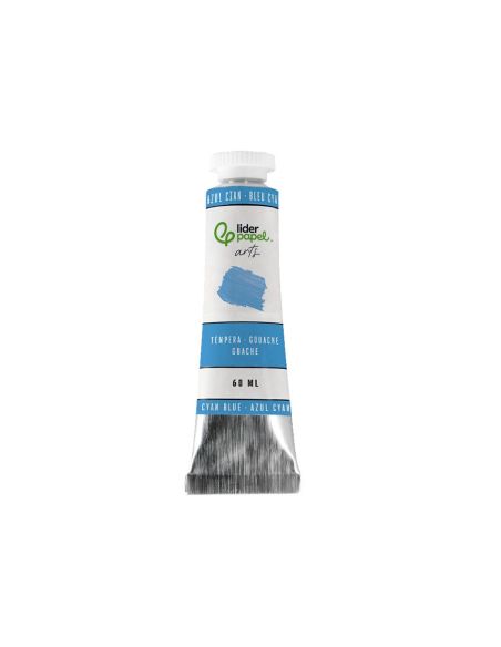 Pintura Gouache/Tempera Liderpapel Tubo De Aluminio De 60 Ml Color Azul Cian