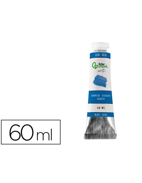 Pintura Gouache/Tempera Liderpapel Tubo De Aluminio De 60 Ml Color Azul