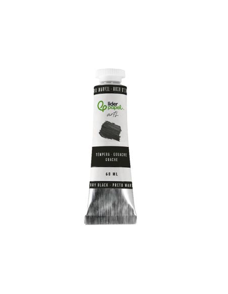 Pintura Gouache/Tempera Liderpapel Tubo De Aluminio De 60 Ml Color Negro Marfil