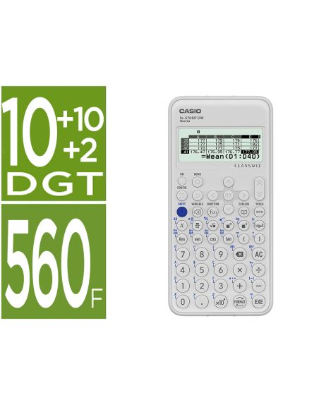 Calculadora Casio Fx-570Sp Classwiz Iberia Cientifica 560Funciones 9 Memorias 10+2 Digitos 5 Idiomas Con Tapa