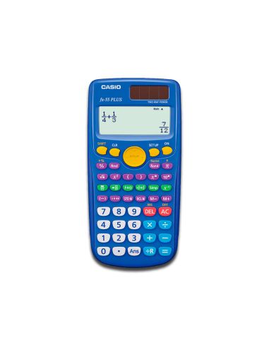 Calculadora Casio Fx-55 Plus Cientifica 240 Funciones Pantalla De Cuatro Lineas Solar Y Pila