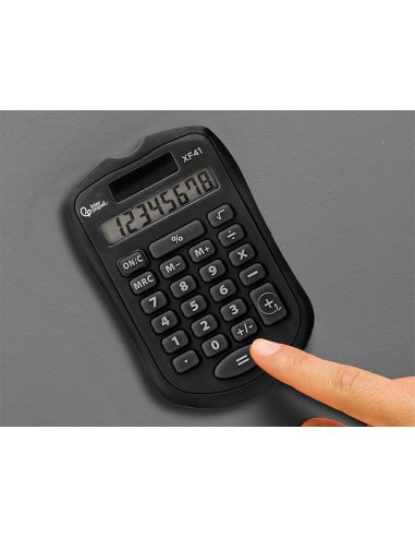 Calculadora Liderpapel Bolsillo Xf43 8 Digitos Solar Y Pilas Color Negro 94X59,5X10,5Mm