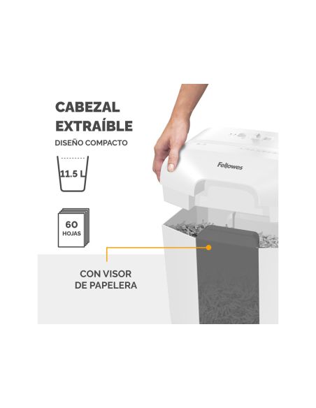 Destructora De Documentos Fellowes Lx25 Capacidad 6H Seguridad P4 Destruye Grapas Clips Y Tarjetas