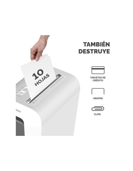 Destructora De Documentos Fellowes Lx65 Capacidad 10H Seguridad P4 Destruye Grapas Clips Y Tarjetas