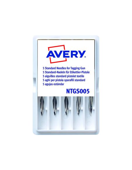 Repuesto De Aguja Avery Corta Estandar Base Plastico Para Pistola De Navetes Tgs005 Caja De 5 Unidades