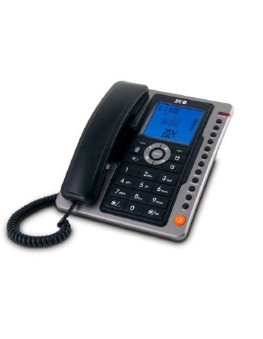 Telefono Spc Sobremesa/Mural Pantalla 3,5" Retroiluminada Con Rellamada Opcion Mute 7 Memorias Directas Color Negro