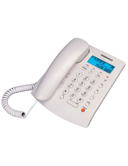 Telefono Daewoo Sobremesa Pantalla Retroiluminada Manos Libres Color Blanco