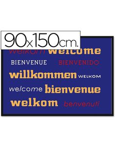 Alfombra Fast-Paperflow Antipolvo De Poliamido Bienvenido Azul 90X150 Cms