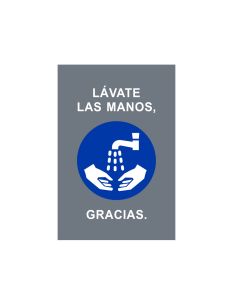 Alfombra Para Suelo De Paso Novus Lavate Las Manos Gracias Fondo Gris 90X60 Cm 2