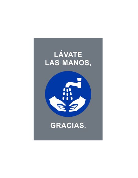 Alfombra Para Suelo De Paso Novus Lavate Las Manos Gracias Fondo Gris 90X60 Cm