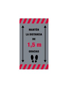 Alfombra Para Suelo De Paso Novus Manten La Distancia De 1,5 M Gracias Fondo Gris 85X150 Cm 2