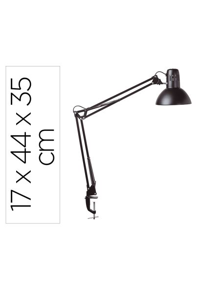Lampara De Escritorio Maul Metal 57W Doble Brazo Cabezal Orientable Pinza Negra