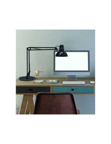 Lampara De Escritorio Maul Metal 57W 1800Lm Brazo Y Cabezal Giratorios Negra