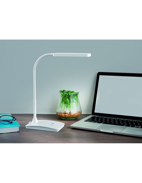 Lampara De Escritorio Maul Led 5W 616Lm Luz Ajustable Panel Tactil Doble Brazo Blanca