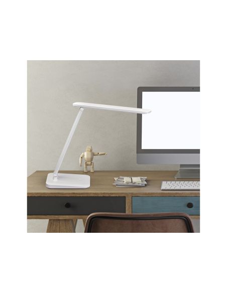 Lampara De Escritorio Maul Led 2,7W 325Lm Luz Ajustable Panel Tactil Brazo Giratorio Blanca