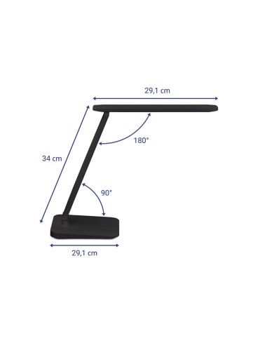 Lampara De Escritorio Maul Led 2,7W 325Lm Luz Ajustable Panel Tactil Brazo Giratorio Negra