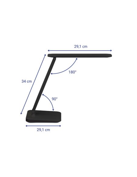 Lampara De Escritorio Maul Led 2,7W 325Lm Luz Ajustable Panel Tactil Brazo Giratorio Negra