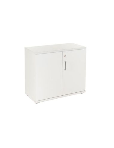 Armario Rocada Con Un Estante Y Dos Puertas Enteras Serie Store 78X90X45 Cm Acabado Gris/Blanco