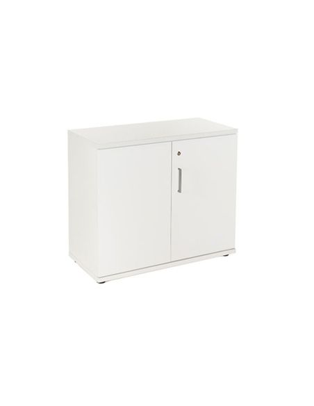 Armario Rocada Con Un Estante Y Dos Puertas Enteras Serie Store 78X90X45 Cm Acabado Gris/Blanco