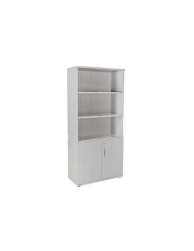 Armario Rocada Con Cuatro Estantes Y Dos Puertas Inferiores Serie Store 195X90X45 Cm Acabado Gris/Gris