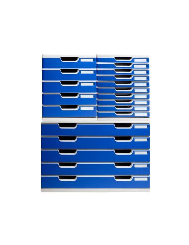 Modulo Cajones Sobremesa Exacompta System 5 Cajones Poliestireno Din A3 Azul/Gris 350X288X320 Mm