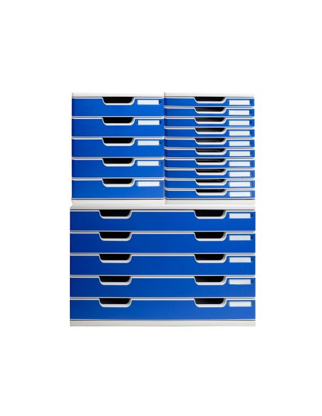 Modulo Cajones Sobremesa Exacompta System 5 Cajones Poliestireno Din A3 Azul/Gris 350X288X320 Mm