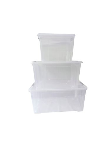 Caja De Almacenaje Archivo 2000 Polipropileno Apilable Y Encajable Con Tapa 10 Litros Transparente 280X400X130 Mm