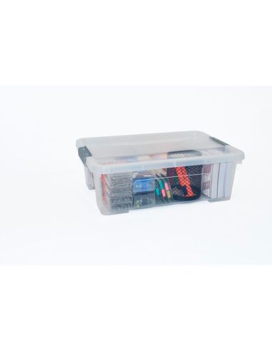 Caja De Almacenaje Archivo 2000 Polipropileno Apilable Y Encajable Con Tapa 10 Litros Transparente 280X400X130 Mm