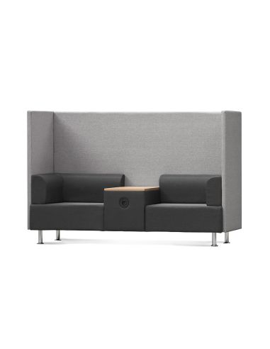 Sofa Rocada 2 Plazas + Mesa Tapizado Color Negro / Gris 200X129X68 Cm