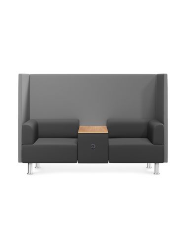 Sofa Rocada 2 Plazas + Mesa Tapizado Color Negro / Gris 200X129X68 Cm