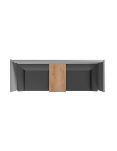 Sofa Rocada 2 Plazas + Mesa Tapizado Color Negro / Gris 200X129X68 Cm