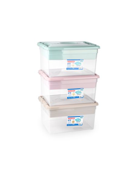Caja Organizadora Plastico Plasticforte N 9 Con Bandeja Colores Surtidos 27X34X18 Cm