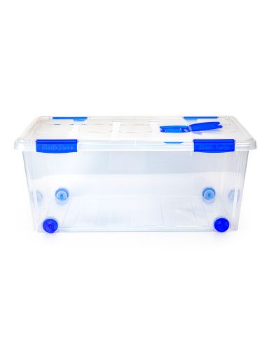 Contenedor Plastico Plasticforte N 7 Transparente Con Tapa 61L 73X41X32 Cm