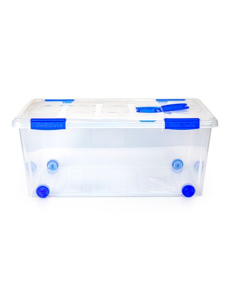 Contenedor Plastico Plasticforte N 7 Transparente Con Tapa 61L 73X41X32 Cm