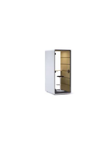Cabina Acustica Rocada Rome Individual Con Estructura Blanca Y Tapizado Interior Color 06