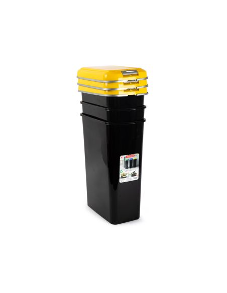 Contenedor Para Reciclaje Plasticforte 25 L Con Tapa Color Amarillo Parchis