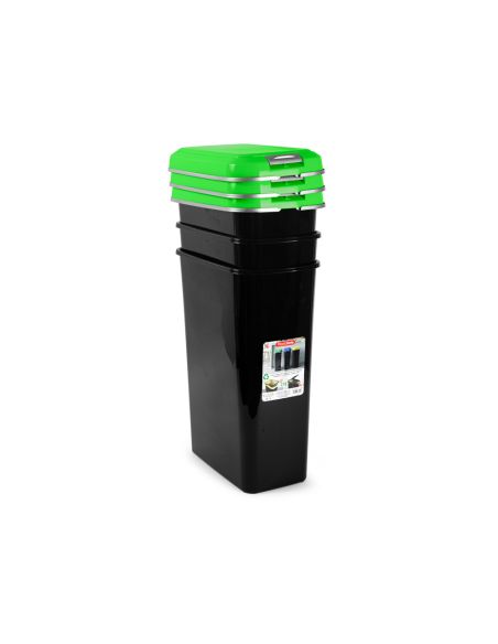 Contenedor Para Reciclaje Plasticforte 25 L Con Tapa Color Verde Parchis