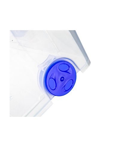 Contenedor De Plastico Plasticforte 55 Litros N 4 Transparente Con Tapa 590X400X350 Mm