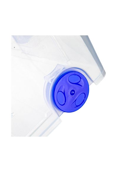 Contenedor De Plastico Plasticforte 55 Litros N 4 Transparente Con Tapa 590X400X350 Mm
