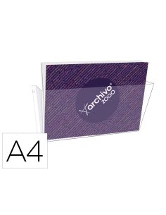 Expositor Mural Archivo 2000 Din A4 Horizontal 1 Compartimento Plastico Transparente 80X365X180 Mm