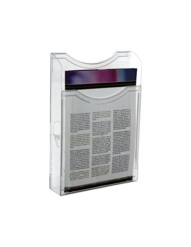 Expositor Mural Archivo 2000 Din A4 Vertical 1 Compartimento Cristal Transparente 300X235X35 Mm