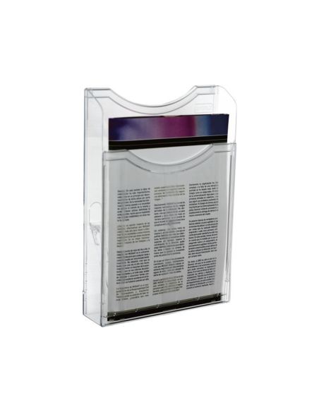 Expositor Mural Archivo 2000 Din A4 Vertical 1 Compartimento Cristal Transparente 300X235X35 Mm
