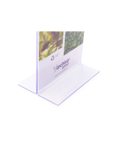 Expositor Sobremesa Archivo 2000 Con Forma T Poliestireno Transparente Din A3 Horizontal 100X420X305 Mm