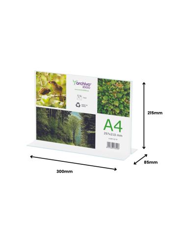 Expositor Sobremesa Archivo 2000 En Forma De T A4 Horizontal 85X300X215 Mm