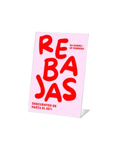 Expositor Sobremesa Archivo 2000 Petg Flexible En Forma De L Din A6 Vertical 45X105X150 Mm