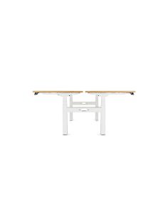 Mesa Rocada Doble Regulable En Altura Electricamente 160X163 Cm Regulable Color Blanco / Haya 2