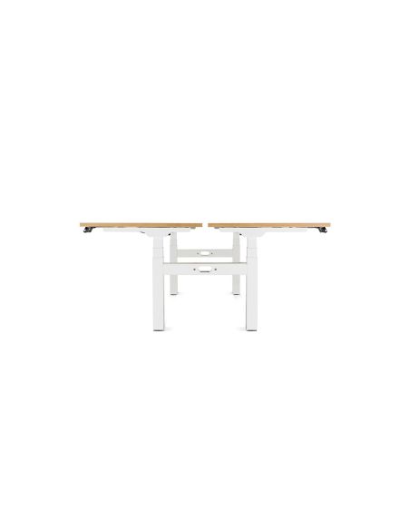 Mesa Rocada Doble Regulable En Altura Electricamente 160X163 Cm Regulable Color Blanco / Haya